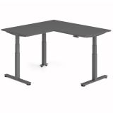 Steh-Sitz-Schreibtisch COMFORT graphit | Kombination 160x160 cm | Graphit
