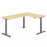 Steh-Sitz-Schreibtisch COMFORT graphit | Kombination 160x240 cm | Ahorn