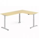 Steh-Sitz-Schreibtisch COMFORT silver | Kombination 160x240 cm | Ahorn