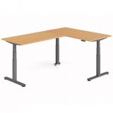 Steh-Sitz-Schreibtisch COMFORT graphit | Kombination 160x240 cm | Buche 