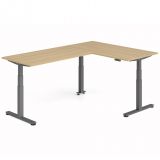 Steh-Sitz-Schreibtisch COMFORT graphit | Kombination 160x240 cm | Eiche
