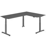 Steh-Sitz-Schreibtisch COMFORT graphit | Kombination 160x240 cm | Graphit