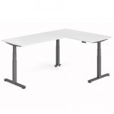Steh-Sitz-Schreibtisch COMFORT graphit | Kombination 160x240 cm | Weiß classic