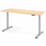 Steh-Sitz-Schreibtisch COMFORT silver | elektrisch höhenverstellbar | B180 x T80 cm | Ahorn