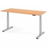 Steh-Sitz-Schreibtisch COMFORT silver | elektrisch höhenverstellbar | B180 x T80 cm | Buche