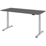 Steh-Sitz-Schreibtisch COMFORT silver | elektrisch höhenverstellbar | B180 x T80 cm | Graphit