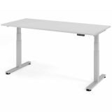 Steh-Sitz-Schreibtisch COMFORT silver | elektrisch höhenverstellbar | B180 x T80 cm | Lichtgrau