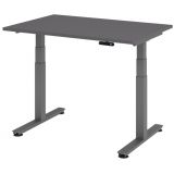 Steh-Sitz-Schreibtisch COMFORT graphit | elektrisch höhenverstellbar | B120 x T80 cm | Graphit