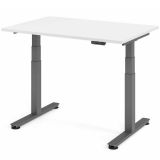 Steh-Sitz-Schreibtisch COMFORT graphit | elektrisch höhenverstellbar | B120 x T80 cm | Weiss classic