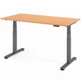 Steh-Sitz-Schreibtisch COMFORT graphit | elektrisch höhenverstellbar | B160 x T80 cm | Buche