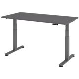 Steh-Sitz-Schreibtisch COMFORT graphit | elektrisch höhenverstellbar | B160 x T80 cm | Graphit