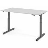 Steh-Sitz-Schreibtisch COMFORT graphit | elektrisch höhenverstellbar | B160 x T80 cm | Lichtgrau