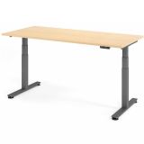 Steh-Sitz-Schreibtisch COMFORT graphit | elektrisch höhenverstellbar | B180 x T80 cm | Ahorn