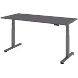 Steh-Sitz-Schreibtisch COMFORT graphit | elektrisch höhenverstellbar | B180 x T80 cm | Graphit