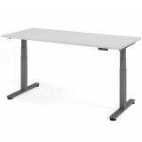 Steh-Sitz-Schreibtisch COMFORT graphit | elektrisch höhenverstellbar | B180 x T80 cm | Lichtgrau