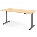 Steh-Sitz-Schreibtisch COMFORT graphit | elektrisch höhenverstellbar | B200 x T100 cm | Ahorn