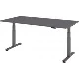 Steh-Sitz-Schreibtisch COMFORT graphit | elektrisch h�henverstellbar | B200 x T100 cm | Graphit