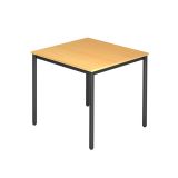 Meetingtisch SOLID | 80 x 80 cm | Buche/Schwarz