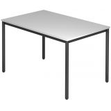 Schreibtisch LINEA | 120 x 80 cm | Gestell schwarz / chrom | Lichtgrau