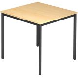 Schreibtisch LINEA | 80 x 80 cm | Gestell schwarz / chrom | Ahorn