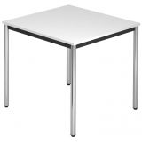 Schreibtisch LINEA | 80 x 80 cm | Gestell schwarz / chrom | Wei� classic 