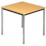 Schreibtisch LINEA | 80 x 80 cm | Gestell schwarz / chrom | Buche