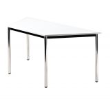 Konferenztisch Trapeztisch SOLID | 160 x 69 cm | Gestell chrom | Platte Wei� classic