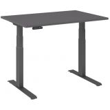 Sitz-Steh-Schreibtisch BUSINESS graphit | elektrisch h�henverstellbar | B120 x T80 cm | Graphit