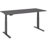 Sitz-Steh-Schreibtisch BUSINESS graphit | elektrisch höhenverstellbar | B180 x T80 cm | Graphit