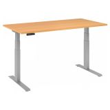Sitz-Steh-Schreibtisch BUSINESS silver | elektrisch h�henverstellbar | B160 x T80 cm | Buche