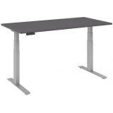 Sitz-Steh-Schreibtisch BUSINESS silver | elektrisch höhenverstellbar | B160 x T80 cm | Graphit