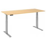 Sitz-Steh-Schreibtisch BUSINESS silver | elektrisch h�henverstellbar | B180 x T80 cm | Ahorn