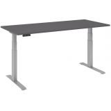 Sitz-Steh-Schreibtisch BUSINESS silver | elektrisch höhenverstellbar | B180 x T80 cm | Graphit