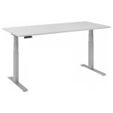 Sitz-Steh-Schreibtisch BUSINESS silver | elektrisch höhenverstellbar | B180 x T80 cm | Lichtgrau