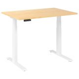 Sitz-Steh-Schreibtisch BUSINESS white | elektrisch höhenverstellbar | B120 x T80 cm | Ahorn