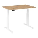 Sitz-Steh-Schreibtisch BUSINESS white | elektrisch höhenverstellbar | B120 x T80 cm | Eiche Rustikal