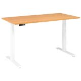 Sitz-Steh-Schreibtisch BUSINESS white | elektrisch höhenverstellbar | B160 x T80 cm | Buche