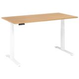 Sitz-Steh-Schreibtisch BUSINESS white | elektrisch höhenverstellbar | B160 x T80 cm | Eiche