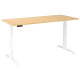 Sitz-Steh-Schreibtisch BUSINESS white | elektrisch höhenverstellbar | B180 x T80 cm | Ahorn