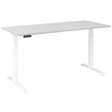 Sitz-Steh-Schreibtisch BUSINESS white | elektrisch höhenverstellbar | B180 x T80 cm | Lichtgrau