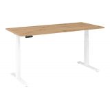 Sitz-Steh-Schreibtisch BUSINESS white | elektrisch höhenverstellbar | B180 x T80 cm | Eiche Rustikal