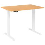 Sitz-Steh-Schreibtisch BUSINESS white | elektrisch höhenverstellbar | B120 x T80 cm | Buche