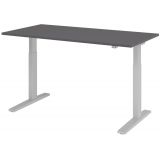Steh-Sitz-Schreibtisch ECONOMY silver | elektrisch h�henverstellbar | B160 x T80 cm | Graphit 