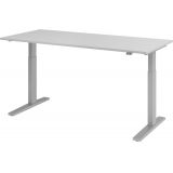 Steh-Sitz-Schreibtisch ECONOMY silver | elektrisch höhenverstellbar | B180 x T80 cm | Lichtgrau