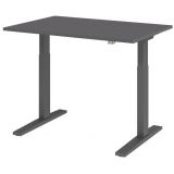 Sitz-Steh-Schreibtisch ECONOMY graphit | elektrisch höhenverstellbar | B120 x T80 cm | Graphit