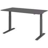 Sitz-Steh-Schreibtisch ECONOMY graphit | elektrisch höhenverstellbar | B160 x T80 cm | Graphit