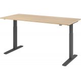 Sitz-Steh-Schreibtisch ECONOMY graphit | elektrisch höhenverstellbar | B180 x T80 cm | Eiche