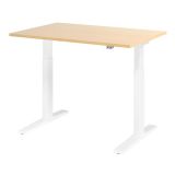 Sitz-Steh-Schreibtisch ECONOMY weiss | elektrisch höhenverstellbar | B120 x T80 cm | Ahorn