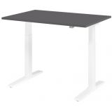 Sitz-Steh-Schreibtisch ECONOMY weiss | elektrisch höhenverstellbar | B120 x T80 cm | Graphit