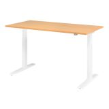 Sitz-Steh-Schreibtisch ECONOMY weiss | elektrisch h�henverstellbar | B160 x T80 cm | Buche